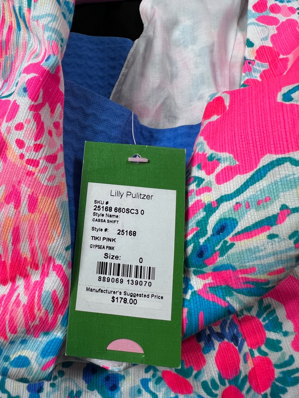 NWT Lilly Pulitzer Pink, Teal & Blue Floral Shift Dress - Picture 5 of 6
